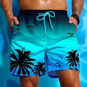 Pantalones Cortos de Playa de Poliéster para Hombre, Novedad de Verano, Pantalones Deportivos Holgados para Fitness al Aire Libre, Pantalones de Playa de Seda Helada de Secado Rápido, Tres Pantalones - Product Image 1