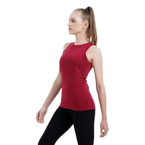 Gran oferta, proveedor de fábrica, sin mangas, chaleco deportivo transpirable que absorbe la humedad, camiseta sin mangas de mezcla de algodón y poliéster personalizada para mujer - Product Image 3