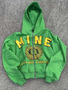Sudadera con Capucha de Moda Masculina de Alta Calidad, Impresión de Logotipo Personalizada, Lavado Ácido Extra Grande, Estilo Vintage, Talla Grande XXL, Personalizada con Pedrería, Talla 6XL - Product Image 2