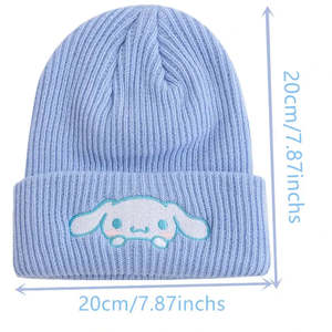 Chapeau d'hiver Hello Kitty personnalisable avec pompon en fausse fourrure, respirant, en mohair, taille unique - Avec image de dessin animé et logo personnalisé - Product Image 6