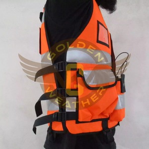 Gilet de sécurité personnalisé haute visibilité avec fermeture éclair avant poches multifonctionnelles vêtements de sécurité réfléchissants haute visibilité flash LED en polyester - Product Image 4