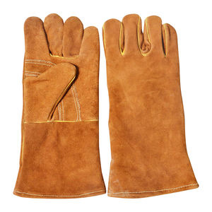 Genuine Cowhide Leather Welding Gloves Welding And Suitable <b>Grill</b> And Other <b>Fire</b> Works Protective - Product Image 1
