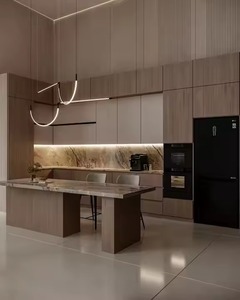 Gabinetes de cocina plegables completos listos para montar con diseño personalizado de fábrica, muebles de cocina con carcasa de tablero de partículas de isla - Product Image 6