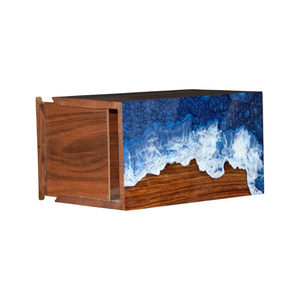 โกศเผาศพชาวโรสวูดทำมือเป็นอนุสรณ์คลื่นทะเลที่ระลึกสำหรับคนที่รัก - Product Image 4