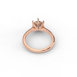 Bague de fiançailles solitaire en or rose 14 carats avec diamant de culture - Product Image 3