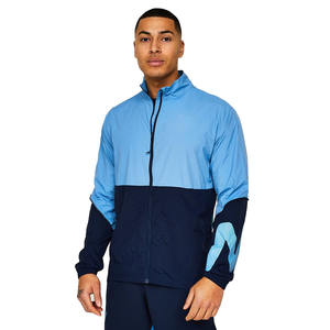 Meilleures ventes Vestes coupe-vent légères à fermeture éclair et panneau de couleur contrastée pour hommes à vendre avec capuche et poches - Product Image 1