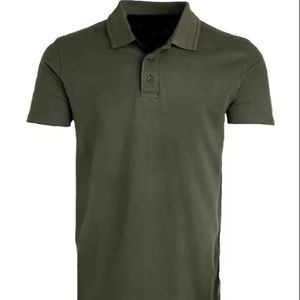 Alta calidad al por mayor por encargo de los hombres para la camisa de polo patrón sólido transpirable poliéster/algodón lona frontal logotipo bordado - Product Image 1