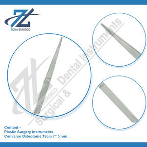 CONVERSE 18cm 7 \ "5mm Osteotomo Instrumento quirúrgico de acero inoxidable alemán de alta calidad Mango plano ergonómico Fuente de alimentación manual - Product Image 4