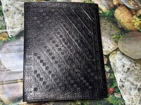 Journal en cuir fait main avec pentagramme celtique, reliure cousue, format A5, grimoire vintage, couverture rigide, papier à bords festonnés, 100 feuilles, personnalisable