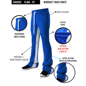 Haute qualité hommes hiver pantalons de survêtement Baggy Flare bas droit incurvé rayures hommes décontracté Streetwear Long cordon toile - Product Image 5