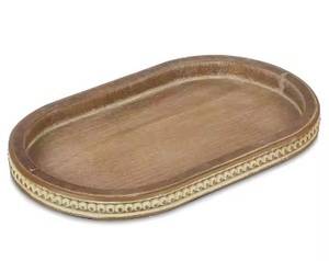 Plateau en bois nouvellement arrivé avec poignée Plateau de service en bois massif poli naturel - Product Image 5