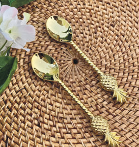 Exclusive Brass Pineapple Shape Golden Tea <b>Spoon</b> or <b>Coffee</b> <b>Spoon</b> Set for Restaurants Hotel Wedding or Party - Product Image 2