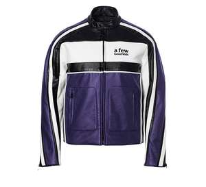 Chaqueta de Motociclista de Cuero Clásica Retro Azul de Diseño Personalizado para Hombre, Parche con Logotipo OEM, Estilo de Carreras Nascar, Parte Delantera Impermeable y Transpirable - Product Image 1