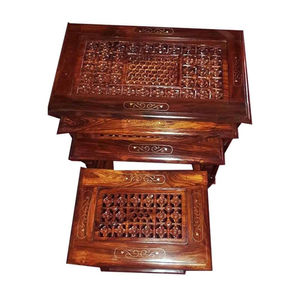 Foldable Portable best Pakistani Handcrafted <b>Garden</b> Outdoor Wooden top <b>Table</b> Hand Carved Solid <b>Wood</b> Furniture <b>Table</b> - Product Image 4