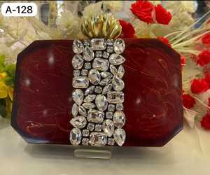 Pochettes personnalisées en plastique acrylique vert pour femmes sac à main de fête pochette de soirée en résine acrylique sac à main - Product Image 4