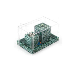 Ensemble de brûleurs d'encens en incrustation de MOP fabriqués au Vietnam avec plateau porte-encens en nacre pour les maisons et le bureau pour la saison du Ramadan - Product Image 1