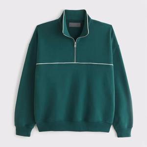 Demi-fermeture éclair Épaule tombante Sportswear Tech Polaire Col haut Quart Zip Pull pour hommes Logo personnalisé Quart Zip Sweat - Product Image 1