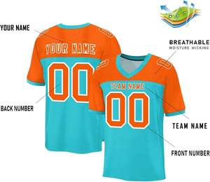 Maillots de football personnalisés OEM avec numéros de logo de l'équipe à rayures sur les manches Nom Polyester Mesh Tissu imprimé par sublimation à séchage rapide - Product Image 2