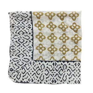 Organic Cotton Handmade Block Printed <b>Square</b> Bandana <b>Scarf</b> Floral Pattern Natural Dyed Vibrant Color Breathable High Quality - Product Image 3