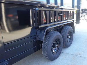 Remolque volquete 7x16 en venta | Remolque Volquete Telescópico Gooseneck 7x16 con Estructura I-Beam, Laterales Altos de 4 Pies, Ejes Dobles de 7000 LB, 14000 GVWR, Uso Pesado - Product Image 6