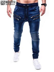 Pantalones vaqueros rectos lisos con cremalleras personalizados para hombre, pantalones informales ligeros para primavera, verano y otoño, venta al por mayor de fábrica - Product Image 5