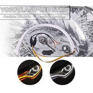 Luz diurna halógena flexible de 60 cm, luz de señal de giro ámbar, tira de luz para Bora Accord, nueva protección IP67, 12 V, 18 W - Product Image 2