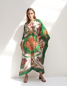 Venta al por mayor modesto vestido de noche Oriente Medio Ramadán abaya mujeres impresas vestidos largos producto a granel - Product Image 5