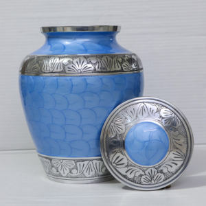 Urne funéraire moderne en aluminium émaillé de style antique pour cendres humaines, articles funéraires de qualité supérieure - Product Image 2