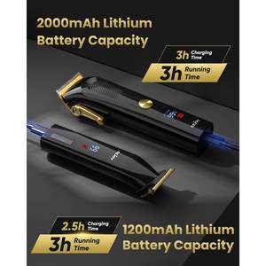 Set Profesional de Cortadora de Pelo Inalámbrica Recargable con Pantalla LED, Batería con Indicador de Nivel y Manual en Francés, para Uso Doméstico, Ideal para Regalo - Product Image 4