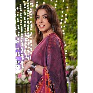 Robe fourreau vintage violette en mousseline de soie - Product Image 3