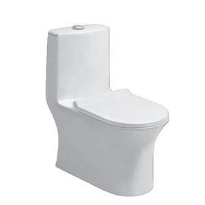 Africa Classic Home Sanitary Cuvette de toilette en céramique monobloc avec siphon de salle de bain avec siphon de drainage en P - Product Image 1