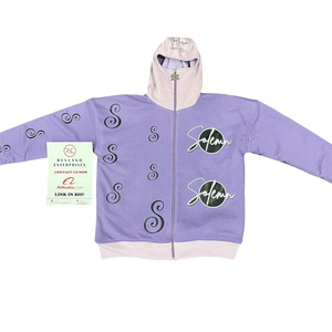 หมวกคลุมศีรษะมีฮู้ดสำหรับผู้ชายผ้า100% มีฮู้ดผ้านินจาเฟรนช์เทอร์รี่แอซิดแบบมีซิปดีไซน์แบบกำหนดเอง - Product Image 1