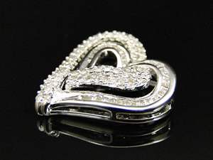 Double couche en forme de coeur en argent S925 avec pendentif en diamant rond Moissanite Bijoux de mode pour femmes - Product Image 3