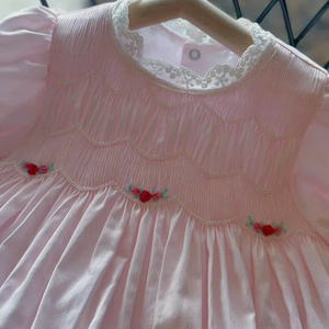 Handmade <b>Smocked</b> Soft Linen <b>Dress</b> for Baby <b>Girls</b> Casual Style for Toddler's First Birthday OEM Made in Vietnam - Product Image 4