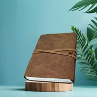 Cuaderno de Tapa Dura de Cuero con Estampado Personalizado de Moda Vintage, con Encuadernación Cosida y Páginas Rayadas - Edición de Regalo