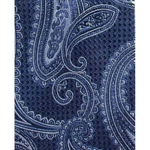 Cravatta Classica da Uomo Tasso Elba in Seta Blu Navy con Motivo Paisley, Design Floreale Jacquard, Materiale Lana e Poliestere, Taglia Regolare, Confezione Regalo - Product Image 3