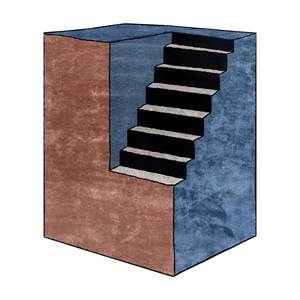 Alfombra de Lana y Viscosa Hecha a Mano Archetype, Roja y Naranja, Tra-14478, Diseño Abstracto Novedoso, Rectangular, para Pasillo, Uso Doméstico - Product Image 1