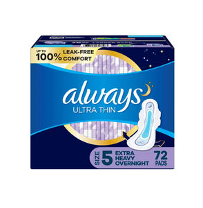 Always Maxi Feminine Pads para mujer, tamaño 5 Absorbencia nocturna extra pesada, con alas, sin perfume, 36 unidades - Product Image 5