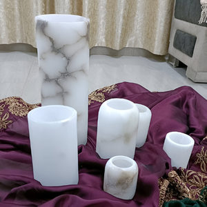 Venta al por mayor modernos soportes de luz de té de alabastro para la decoración del hogar personalizado PIEDRA DE ónix velas muestra pedidos a granel MOQ Navidad - Product Image 6