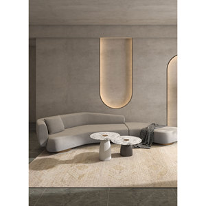 พรมขนสัตว์ทอมือลายเรขาคณิตสีเบจและสีน้ำตาล Someplace in Time สำหรับตกแต่งห้องนั่งเล่นในบ้าน-EA-3107 - Product Image 6