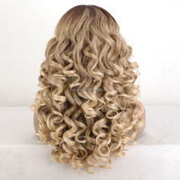 Perruque JAMBALAYA U/V Part Afro Bouclée, Perruque Synthétique Résistante à la Chaleur Yaki pour Femmes Noires, Perruque Bouclée à Ondulations Souples