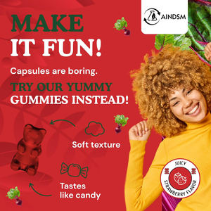 Gummies à la racine de betterave sans sucre, augmente les niveaux d'énergie, gummies biologiques à l'extrait de racine de betterave, gummies à la racine de betterave - Product Image 3