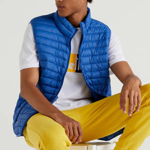 Chaqueta acolchada de poliéster sin mangas para hombre, con cremallera, con bolsillos delanteros, color azul, más elegante, Unisex, 2023 - Product Image 3