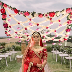 Toldo nupcial colorido gran flor Chadar para entrada de novia indio/paquistaní Punjabi nupcial Floral entrada boda Shaadi Decoración - Product Image 1