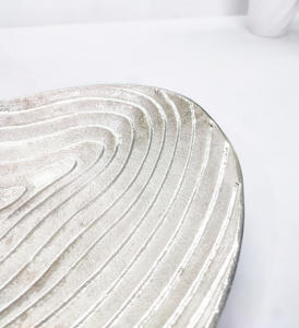 Frutero ovalado plateado de aluminio, cruda Frutero de diseño de superficie, frutero moderno de calidad Premium, frutero Vintage, pieza central - Product Image 3