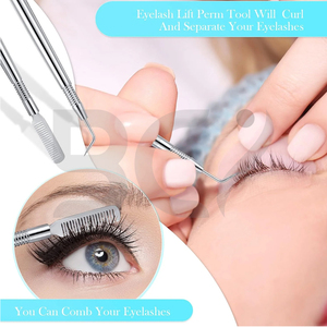 Prix de gros, logo personnalisé, meilleur fournisseur avec peigne de séparation pour extensions de cils, outil de rehaussement de cils en acier inoxydable - Product Image 3