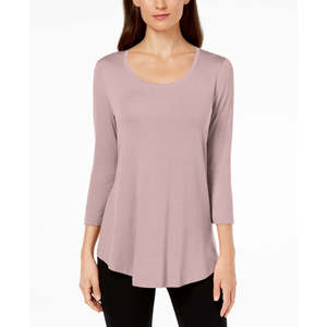Collezione JM Top Casual da Donna con Scollo Rotondo, Tessuto Lavorato a Maglia con Ricamo Semplice, Taglia XL - per Occasioni Speciali, Rosa - Product Image 1