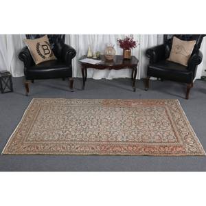 Alfombra clásica de lana de retazos beige y naranja, 4,8x7,1 pies, pasillo Rectangular turco para entrada, sala de estar, alfombra de látex para cabecera - Product Image 3