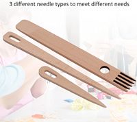 Juego de Agujas de Coser de Madera, 3 Piezas, Peine para Tejer, Varilla para Telar, Herramienta de Manualidades, Diseño Simple, Uso Conveniente