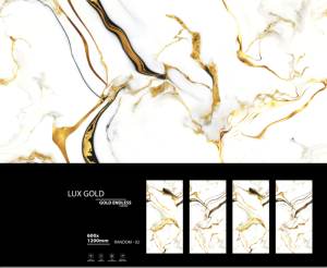 Carreaux de porcelaine sculptés sans fin dorés élégants 600x1200 | Collection d'exportation durable grand format de sol mural de qualité supérieure - Product Image 3